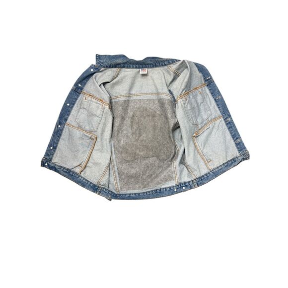 Embossed Motorcycle Eagle Blue Denim Vintage Jean Jacket Tyca USA Union Made L - Picture 4 of 5